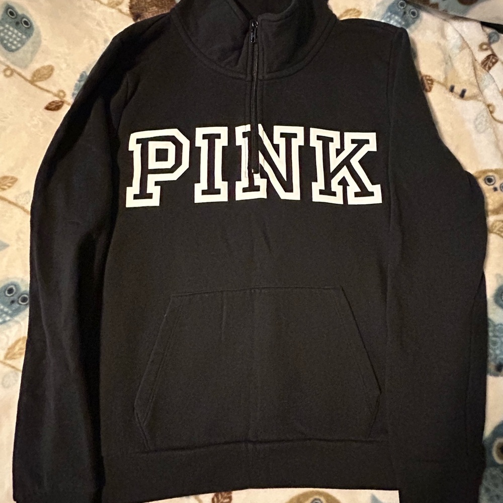 PINK Victoria's Secret Black Sweater with White Logo